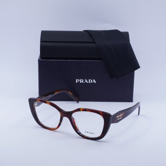 Prada PRB04V 22A1O1 Cat Eye Eyeglasses - Poppy Havana Bordeaux 51mm - Picture 1 of 10